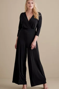 Soft Surroundings Dresses|Jumpsuits|3/4 Sleeve Penelope Jumpsuit Black