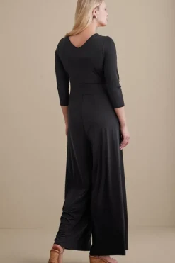 Soft Surroundings Dresses|Jumpsuits|3/4 Sleeve Penelope Jumpsuit Black