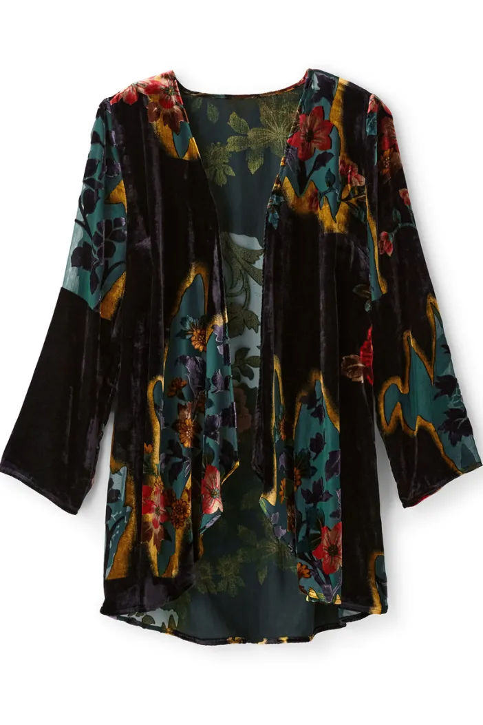 Soft Surroundings Toppers|Aaliyah Floral Velvet Topper SecretGardenBurnout