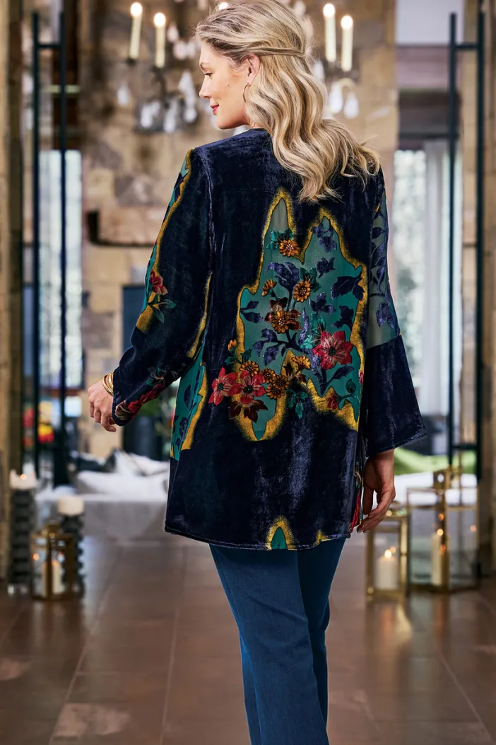 Soft Surroundings Toppers|Aaliyah Floral Velvet Topper SecretGardenBurnout