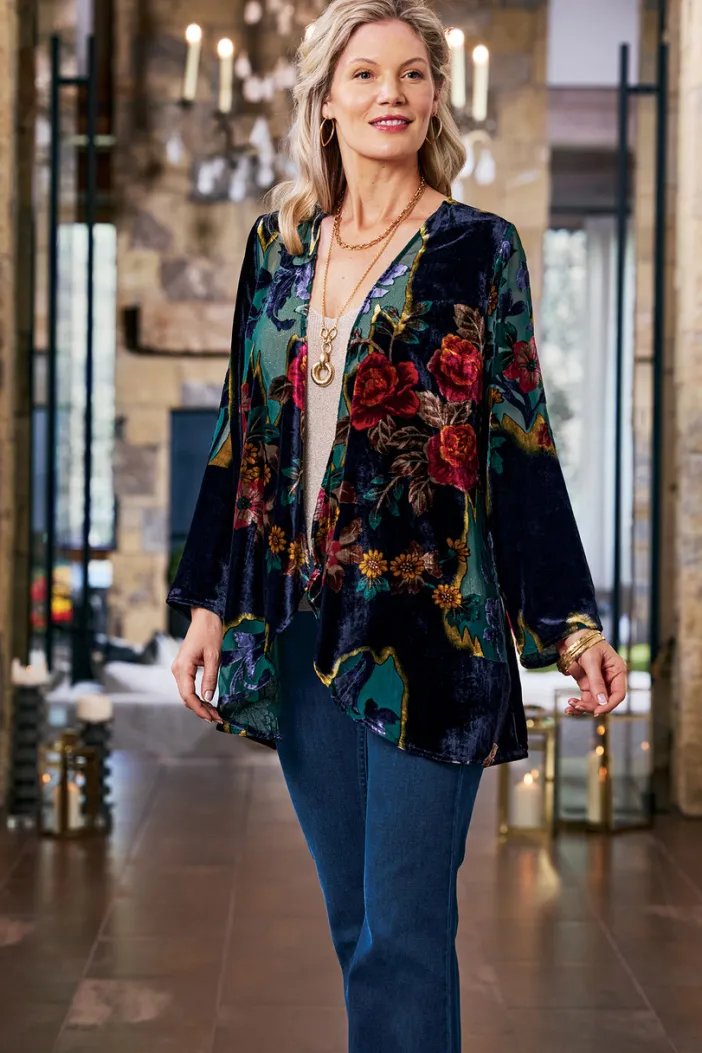Soft Surroundings Toppers|Aaliyah Floral Velvet Topper SecretGardenBurnout