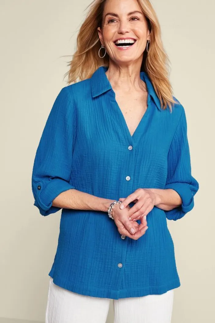 Soft Surroundings Tops|Addison Gauze Big Shirt