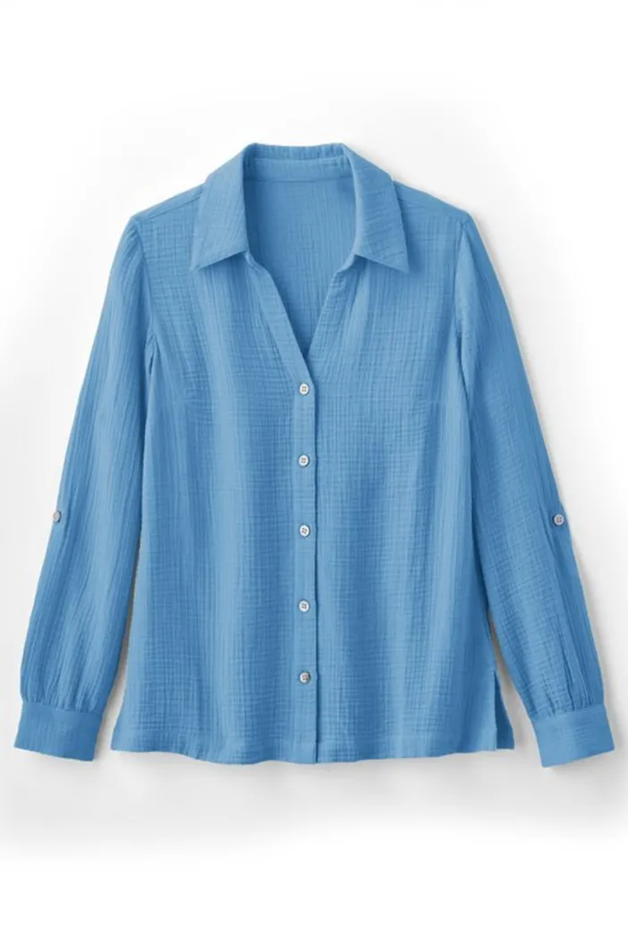 Soft Surroundings Tops|Addison Gauze Big Shirt