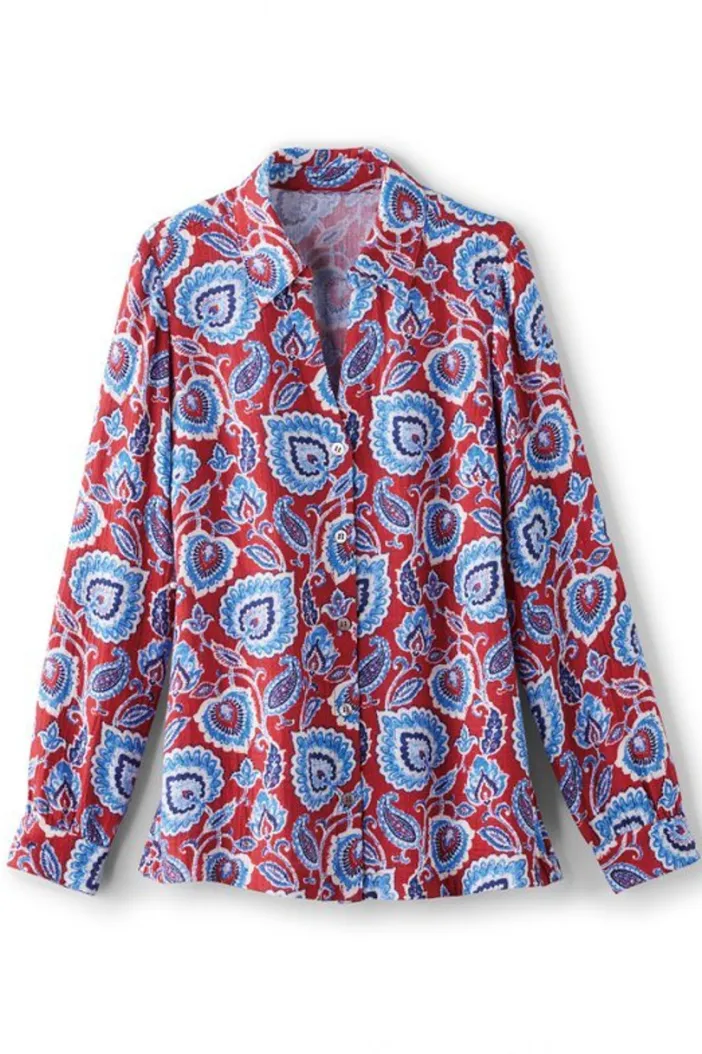 Soft Surroundings Tops|Addison Gauze Big Shirt