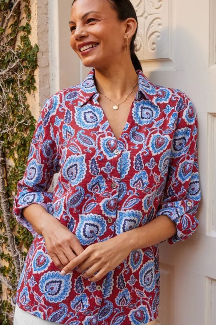 Soft Surroundings Tops|Addison Gauze Big Shirt