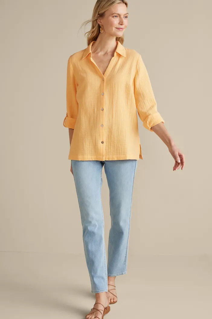 Soft Surroundings Tops|Addison Gauze Big Shirt