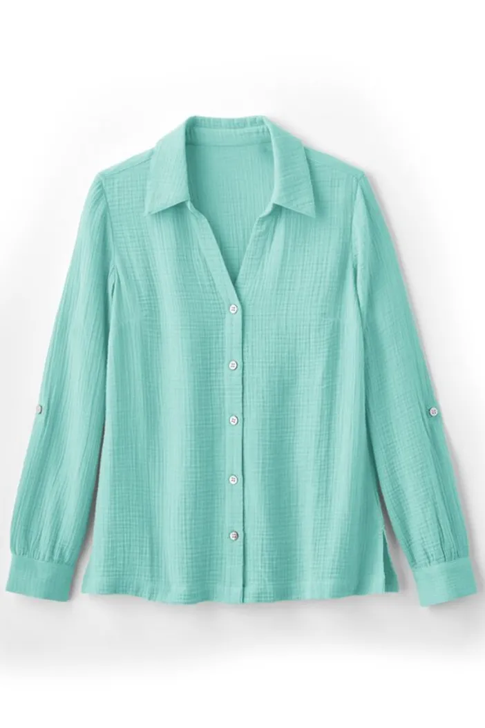 Soft Surroundings Tops|Addison Gauze Big Shirt