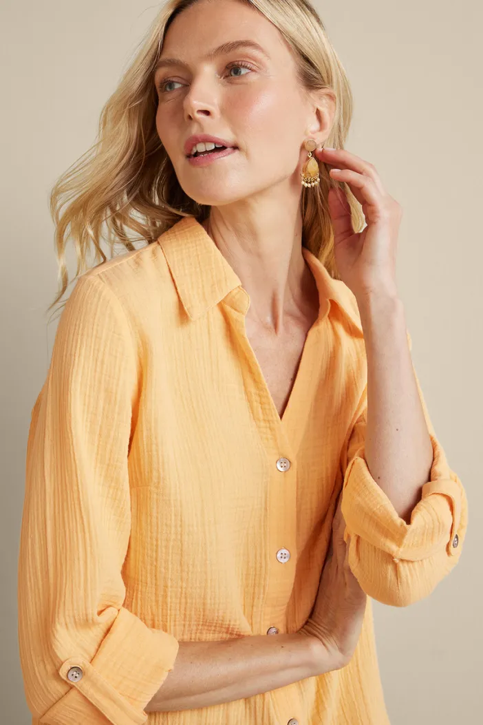 Soft Surroundings Tops|Addison Gauze Big Shirt