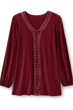 Soft Surroundings Tops|Adornment Top Cabernet