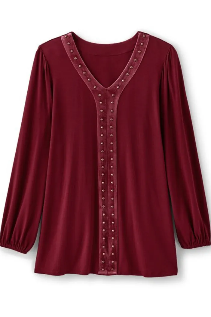 Soft Surroundings Tops|Adornment Top Cabernet