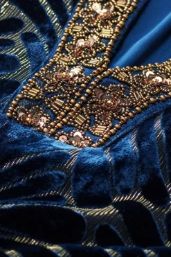 Soft Surroundings Tops|Adrienne Embroidered Velvet Tunic BlueSwirlVelvetBurnout
