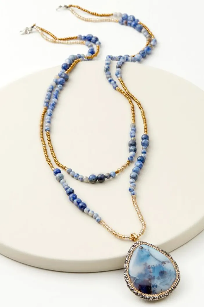 Soft Surroundings Jewelry|Necklaces|Afina Drop Necklace BlueLapis