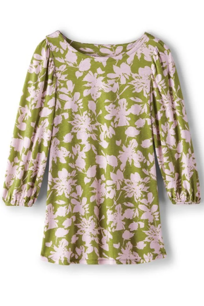 Soft Surroundings Tops|Tunics & Leggings|Ainsley Linen Blend Tunic InkBloomsGreen