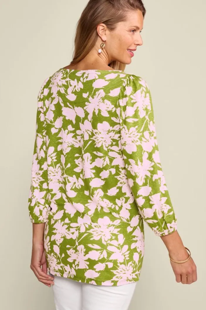 Soft Surroundings Tops|Tunics & Leggings|Ainsley Linen Blend Tunic InkBloomsGreen