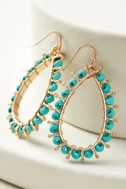 Soft Surroundings Jewelry|Earrings|Alea Beaded Hoop Earrings Turquoise