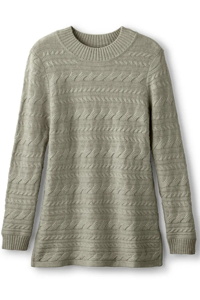 Soft Surroundings Tops|Sweaters & Cardigans|Alena Cable Sweater Tunic