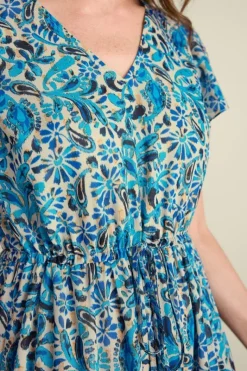 Soft Surroundings Dresses|Aleyah Maxi Dress PaisleyIkatOvercast