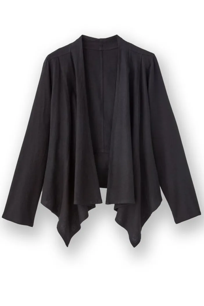 Soft Surroundings Tops|Toppers|Alicante Linen Blend Topper Black