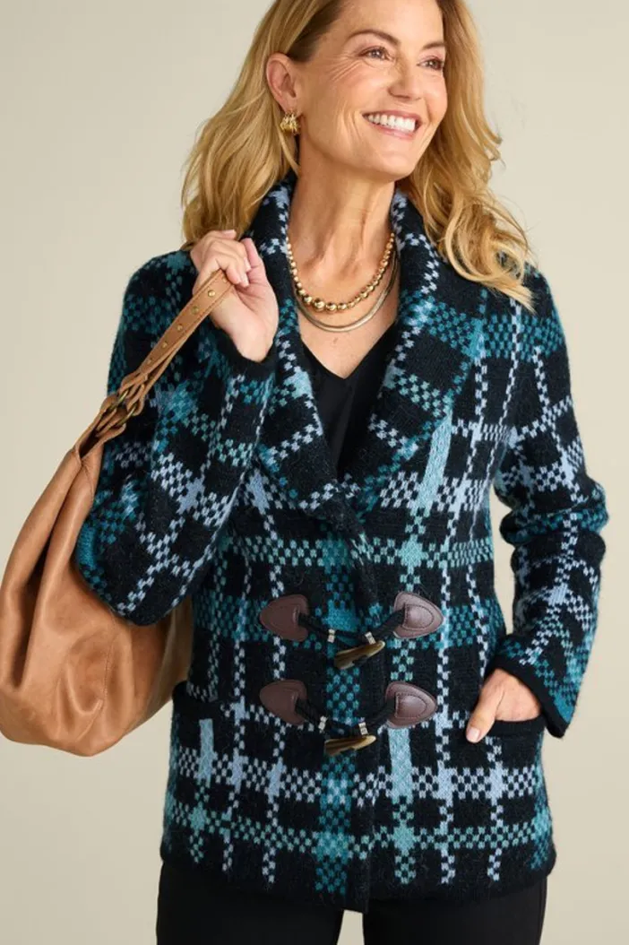 Soft Surroundings Tops|Sweaters & Cardigans|Alpine Plaid Sweater Coat NaturallyFallPlaid