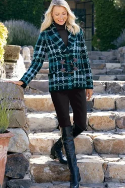 Soft Surroundings Tops|Sweaters & Cardigans|Alpine Plaid Sweater Coat NaturallyFallPlaid