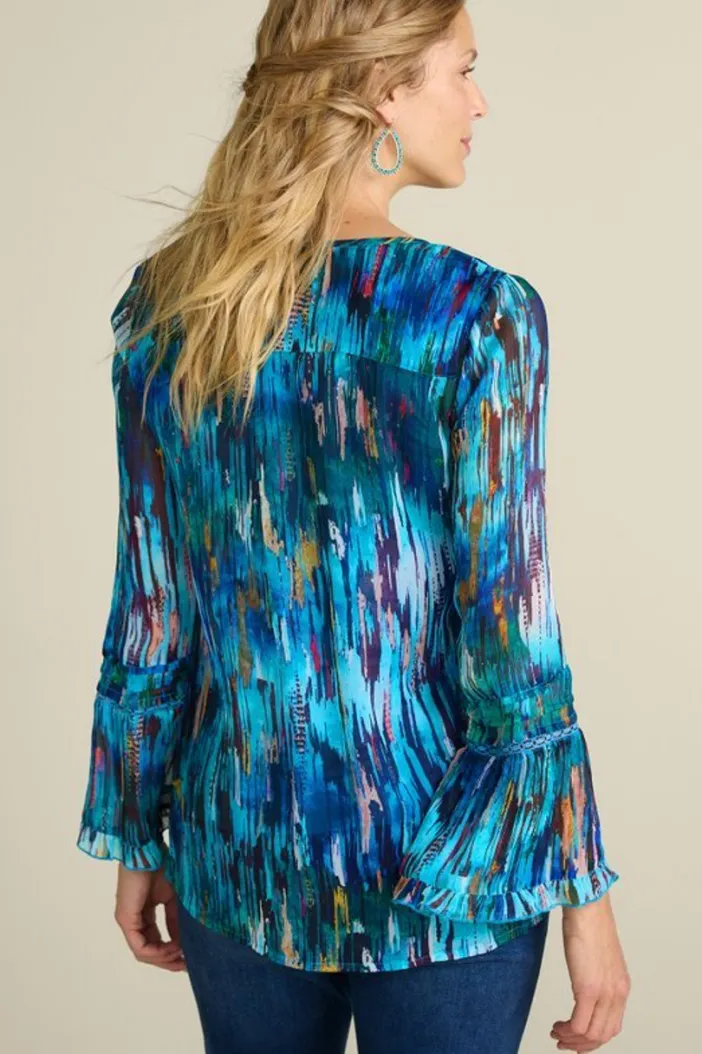 Soft Surroundings Tops|Amelie Top BlueAbstract