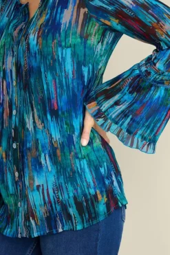 Soft Surroundings Tops|Amelie Top BlueAbstract
