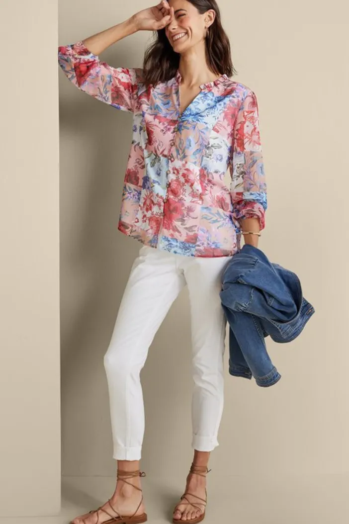 Soft Surroundings Tops|Anastasia Shirt ChrysanthemumFloral