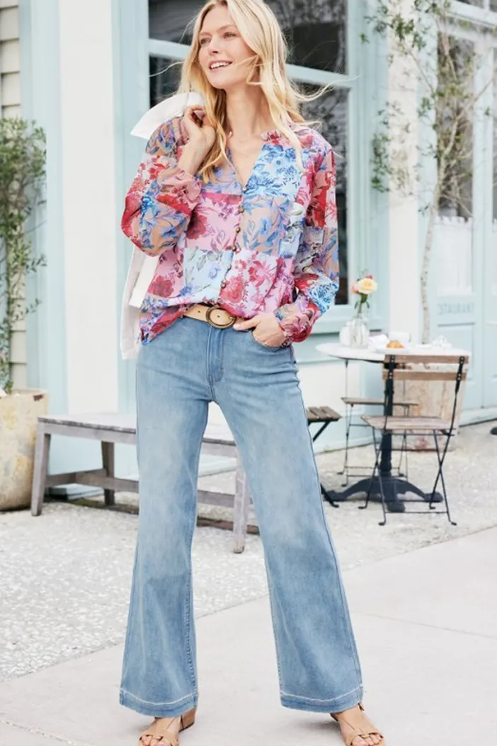 Soft Surroundings Tops|Anastasia Shirt ChrysanthemumFloral