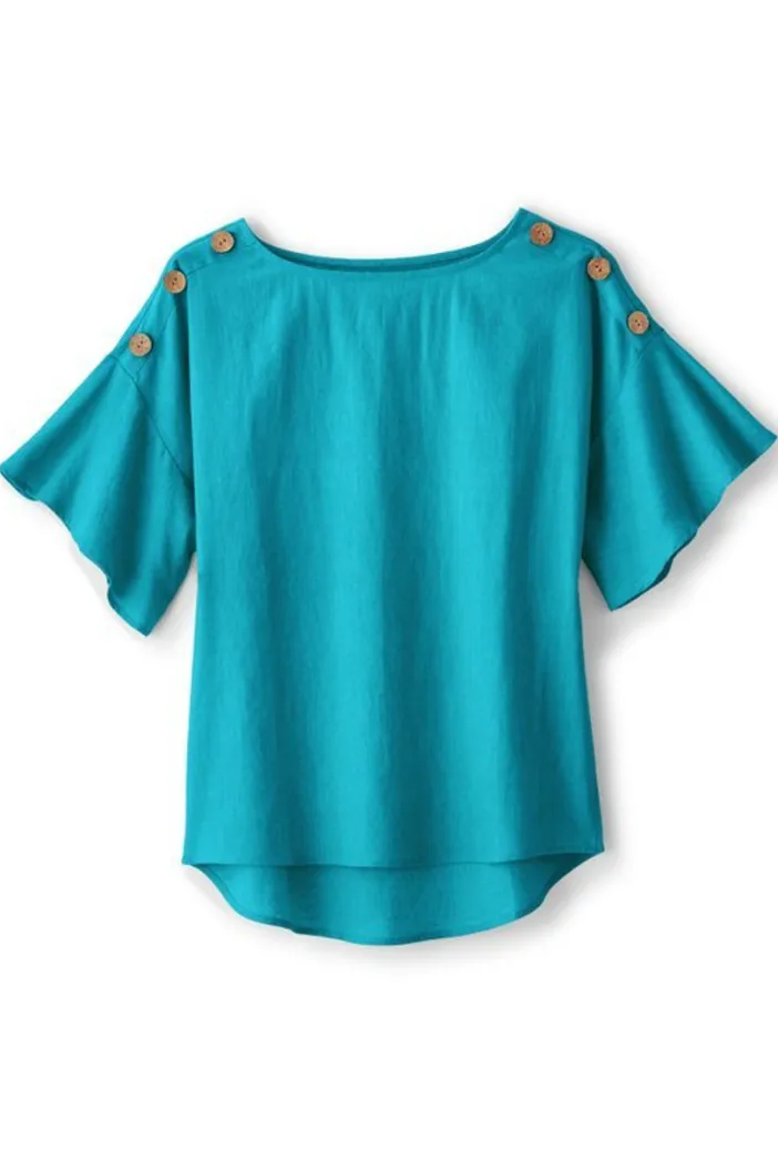 Soft Surroundings Tops|Andrea Linen Blend Pullover