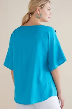 Soft Surroundings Tops|Andrea Linen Blend Pullover