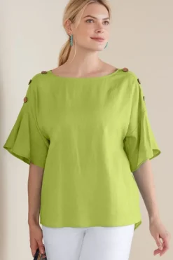 Soft Surroundings Tops|Andrea Linen Blend Pullover