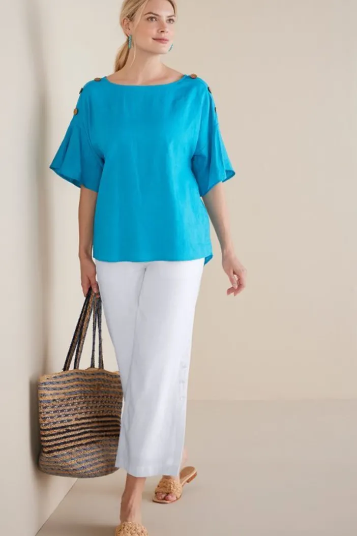Soft Surroundings Tops|Andrea Linen Blend Pullover