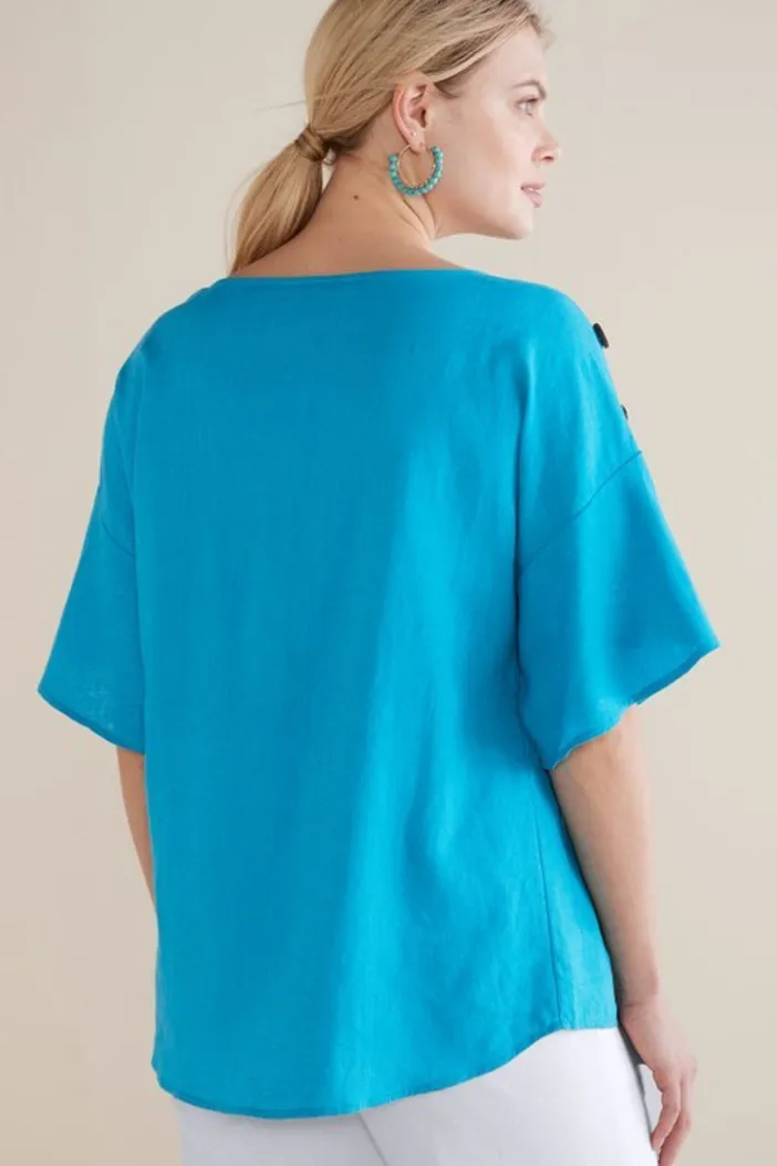 Soft Surroundings Tops|Andrea Linen Blend Pullover