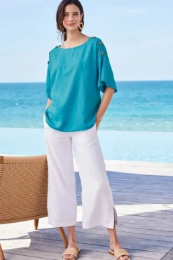 Soft Surroundings Tops|Andrea Linen Blend Pullover
