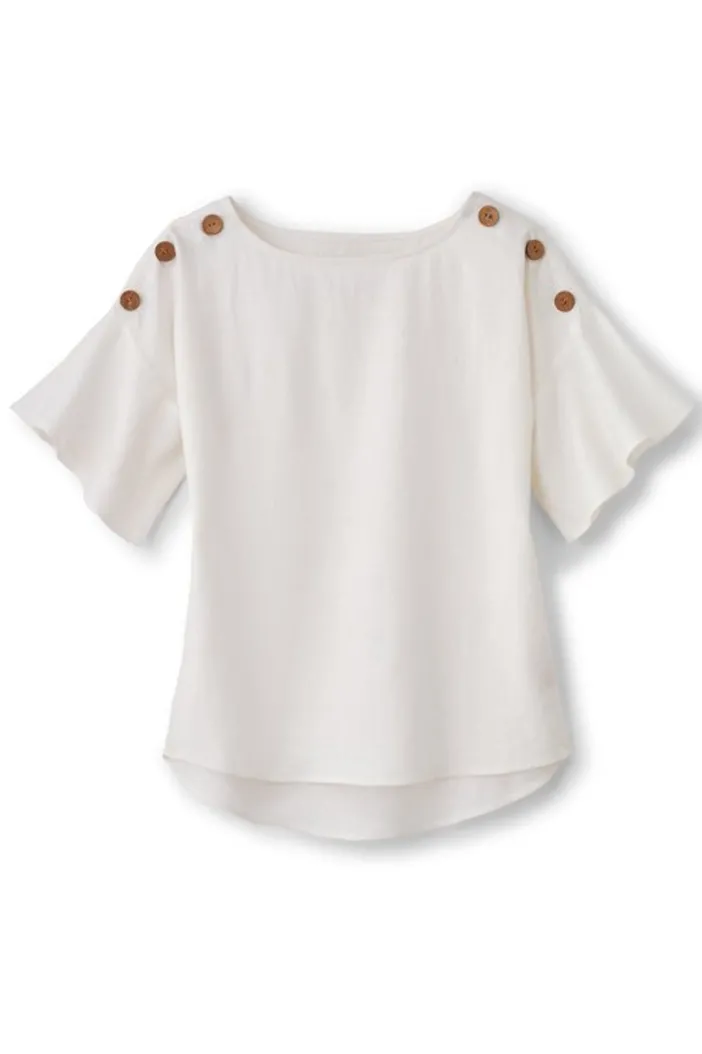 Soft Surroundings Tops|Andrea Linen Blend Pullover