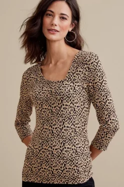 Soft Surroundings Tops|Anesha Top Leopard