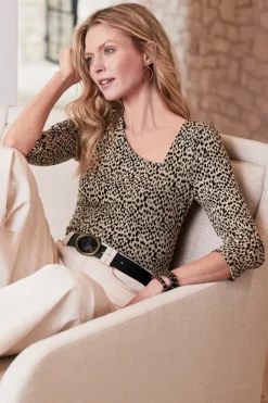 Soft Surroundings Tops|Anesha Top Leopard