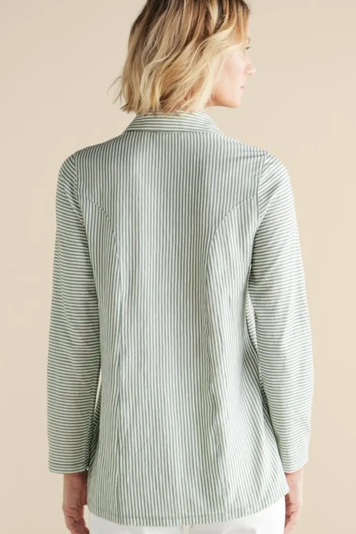 Soft Surroundings Tops|Anisa Tunic GreenMilieuStripe