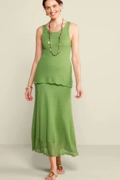 Soft Surroundings Skirts|April Crochet Sweater Skirt PiquantGreen