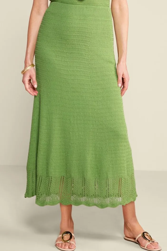 Soft Surroundings Skirts|April Crochet Sweater Skirt PiquantGreen