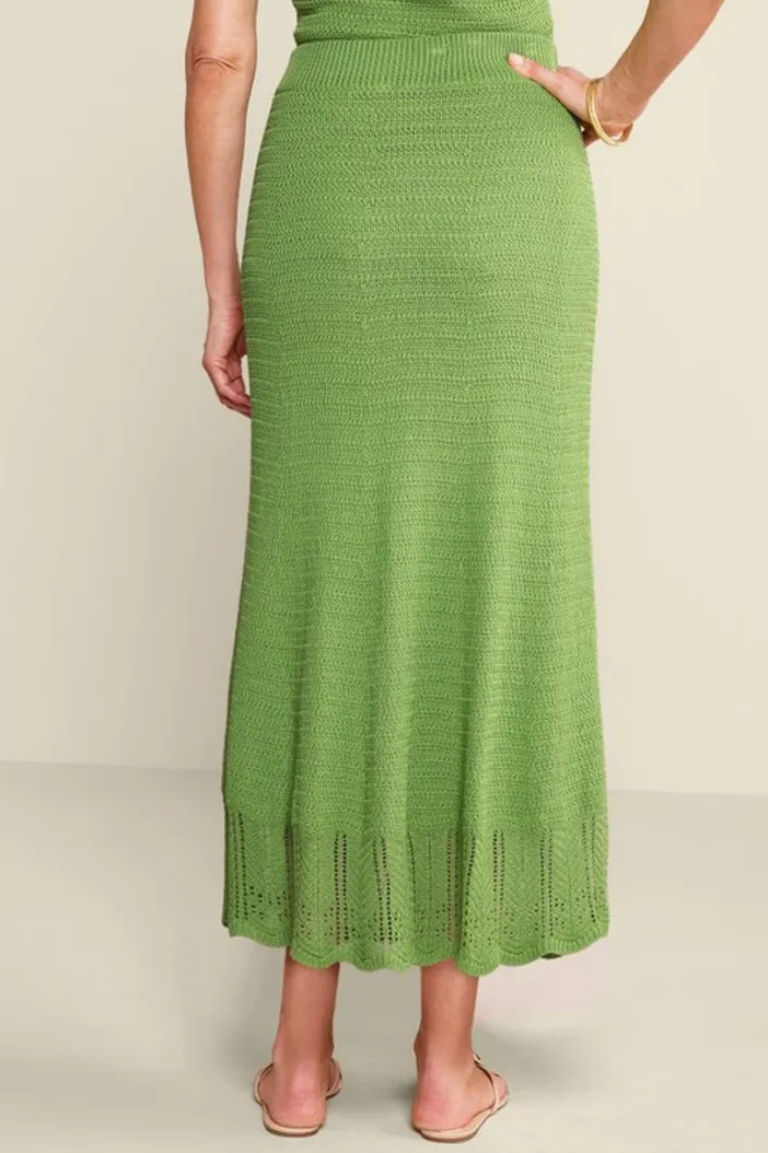Soft Surroundings Skirts|April Crochet Sweater Skirt PiquantGreen