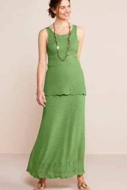Soft Surroundings Tops|Sweaters & Cardigans|April Crochet Sweater Tank PiquantGreen