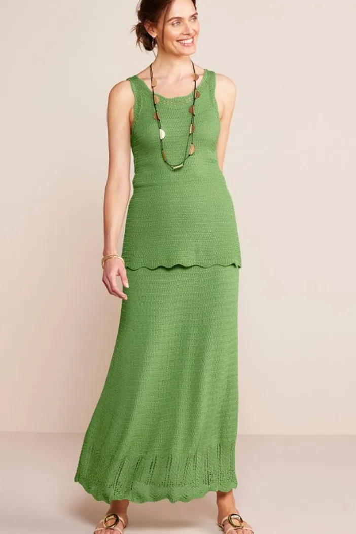 Soft Surroundings Tops|Sweaters & Cardigans|April Crochet Sweater Tank PiquantGreen