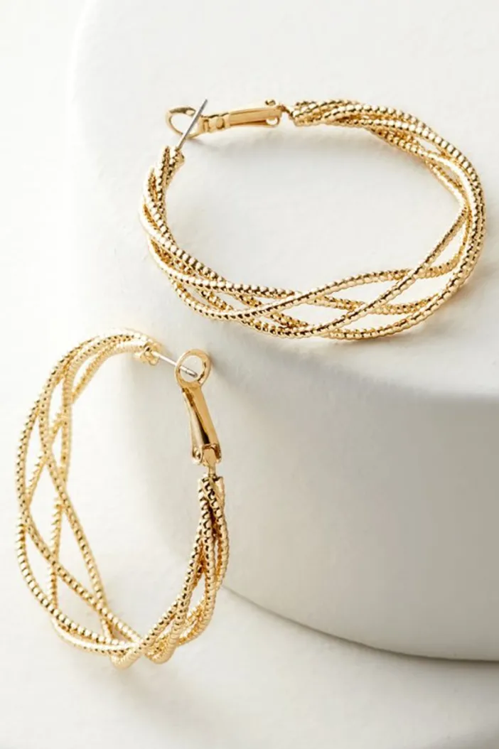 Soft Surroundings Jewelry|Earrings|Aria Sparkle Hoops Earrings Gold