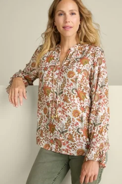 Soft Surroundings Tops|Asha Long Sleeve Top AutumnalGarden