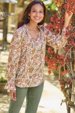Soft Surroundings Tops|Asha Long Sleeve Top AutumnalGarden