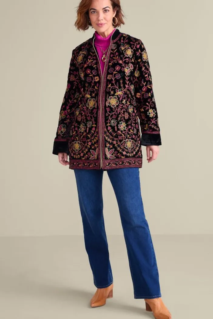 Soft Surroundings Jackets & Coats|Astrid Velvet Jacket Black