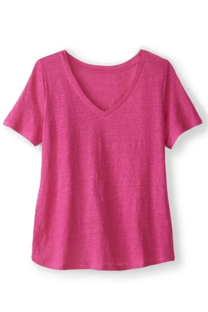 Soft Surroundings Tops|Aubrey Linen Slub Tee