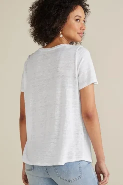 Soft Surroundings Tops|Aubrey Linen Slub Tee