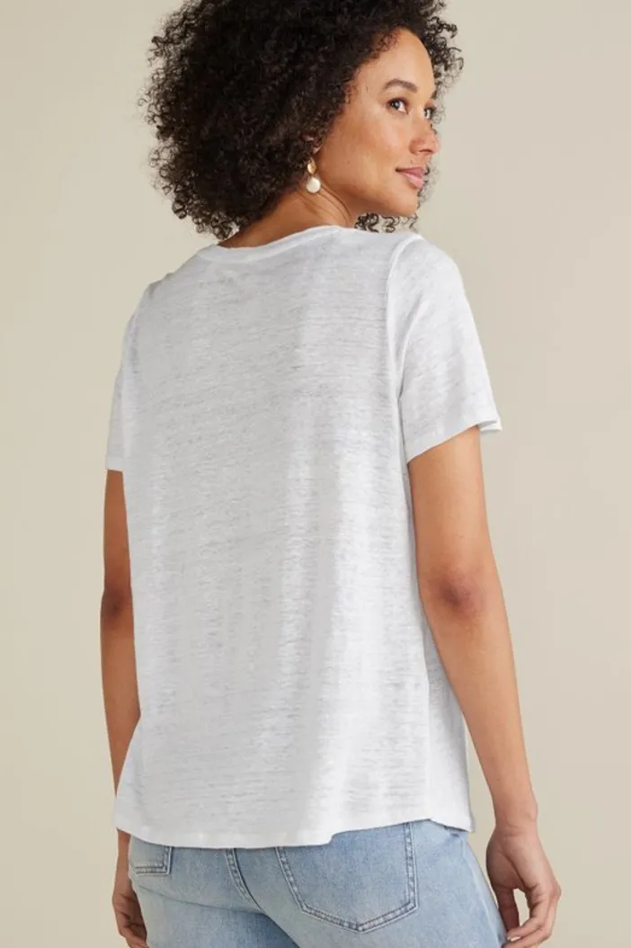 Soft Surroundings Tops|Aubrey Linen Slub Tee